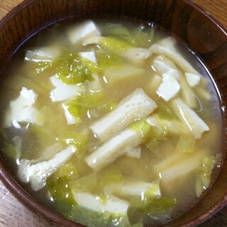 白菜&豆腐&揚げのお味噌汁